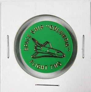 SPACESHIP "COLUMBIA" FLIGHT TWO Catonsville Md.A.T.C.A Plastic Token - Picture 1 of 2