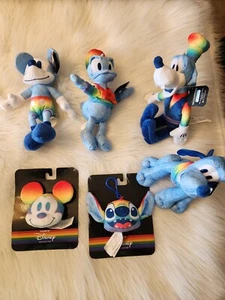 6 Pride Rainbow Disney Plush Mickey Mouse Pluto Goofy Daisy Stitch  # 44 - Picture 1 of 1