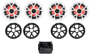 MB Quart GMR-LCD Marine/Boat Receiver w/AM/FM/Bluetooth+(4) 6.5" LED Speakers - Picture 1 of 12