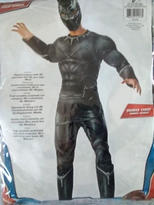 Rubies Black Panther Muscle Chest Jump suit Costume with Mask XL - Picture 1 of 1