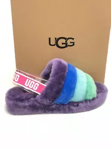 UGG Australia Pride Fluff Yeah Slide Rainbow Purple Men’s 1112686 - Picture 1 of 12