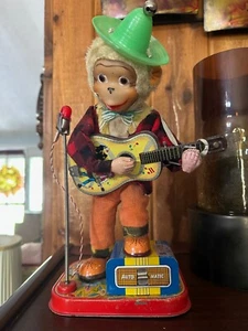 50er JAHRE BATTERIEBETRIEBEN MADE IN JAPAN GITARRE SPIELT ROCK N ROLL MONKEY WORKS EC - Bild 1 von 7