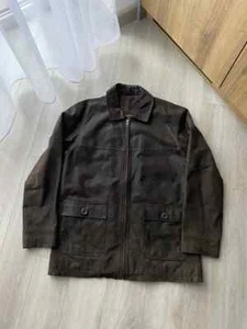 Balmain Leather Tailored Jacket Dark Brown/Black Used - Picture 1 of 10