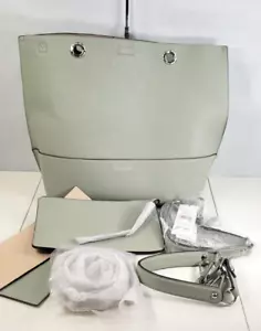 Calvin Klein Mint Green & Tan Reversible Sonoma Tote Shoulder Hand Bag W/Straps - Picture 1 of 23