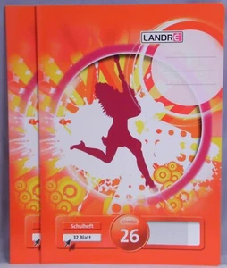 Landré 2 x Schul-Heft 32 Blatt, lineatur 26, kariert mit Rand A4, 80 g/qm NEU - Picture 1 of 2