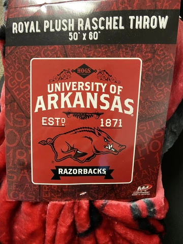 Arkansas Razorback EST. 1871 NCAA Northwest Raschel 50 X 60 Throw Team Color   C Cover
