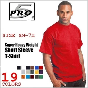 PRO 5 SUPER HEAVYWEIGHT SHORT SLEEVE T-SHIRT FREE SHIPPING SM-7X - Picture 1 of 1