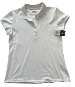Izod Approved School Wear Uniform Polo Shirt White Stretch Girls XL (15) New - Picture 1 of 5