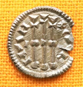 Moneda Medieval Reino Húngaro - Dinastía Arpad Coloman Rex Denar, 12. Century - Imagen 1 de 2