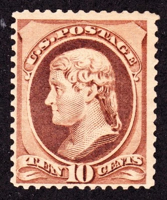 US 209 10c Jefferson Mint F+ OG LH SCV $175 - Image 1 of 2