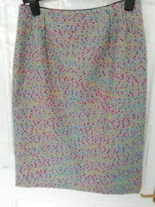Caroline Charles London Größe 14 schwarz weiß mehrere Sprenkel Bommel Bleistiftrock  - Bild 1 von 8