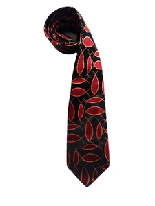 KENZO * HOMME * RED ORANGE & BLACK PURE SILK DESIGNER MEN'S TIE - Picture 1 of 7
