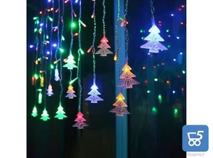 Catena di Natale Luminosa Strisce LED 96 RGB 8 Modalità Impermeabili IP44 3 Mt - Foto 1 di 3