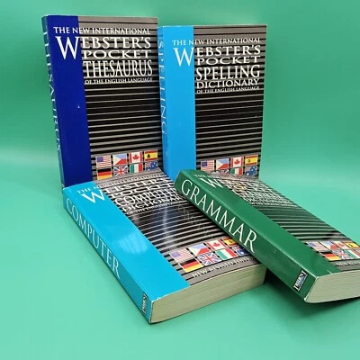 The New International Webster's Pocket Thesaurus Grammar Dictionary Computer LOT - Image 1 of 4