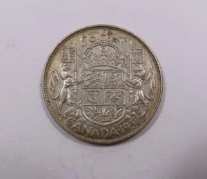 Canada Re Giorgio VI Argento 50 Centesimi 1952 Ottime Condizioni SCARCE - Foto 1 di 3