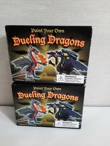 Dueling Dragons Two Paint Your Own Sets W/ Paint Glaze & Brush CB Publishing New - Picture 1 of 7