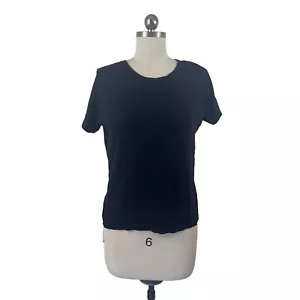 Maglione Philosophy Donna Grande Nero Maniche Corta Asimmetrico Solido Minamilista - Foto 1 di 7