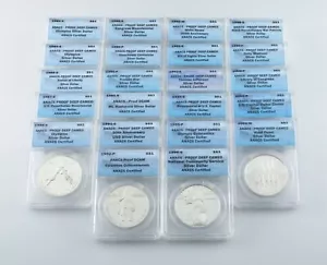 1983-2002 Commemorative Silver Dollar Collection All ANACS Slabs in Wood Box - Picture 1 of 5