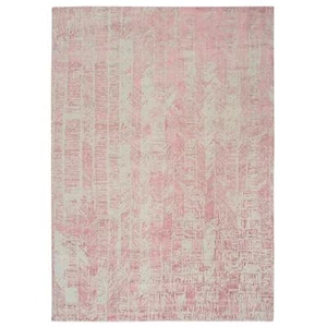 9'x11'10" Pink Jacquard Hand Loomed All Over Design Wool and Silk Rug G64807 - Picture 1 of 12