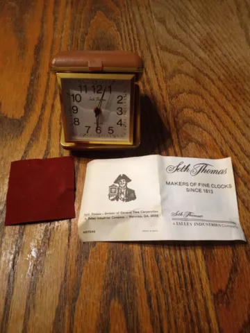 Vintage | Seth Thomas | Travel Alarm Clock | Wind Up, Folding | Made In Brazil Cover