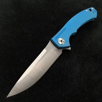 Zero Tolerance ZT 0450 Plain Edge Folder 30 Blue Ano Ti clip screws zt450 BWL - Image 1 of 4