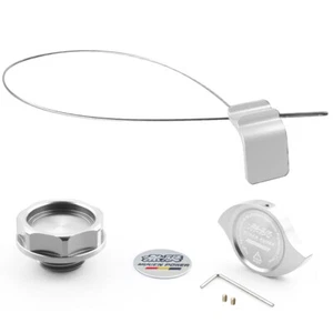 Silver Oil Filler Cap+ Radiator Cap+ Oil Dipstick For Honda Acura K24 K Series - Picture 1 of 17