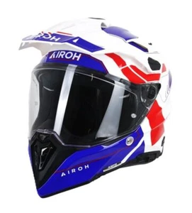 Airoh Commander 2 Adventure ACU Gold ECE 22.06 Motorcycle Helmet Reveal Blue/Red - Picture 1 of 4
