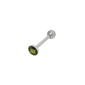 14 Gauge Cross Bones Face Tongue Ring 316L Surgical Steel 15mm - 5/8 Inch - Picture 1 of 8