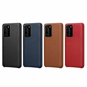 Luxury GENUINE COWHIDE LEATHER Hard Back Case Cover For Huawei P30 P40 PRO - Picture 1 of 14
