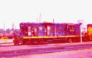 ORIGINAL KODACHROME SLIDE BALTIMORE & OHIO RR GP-9 #6496 CUMBERLAND, MD SEP 1980 - Bild 1 von 1