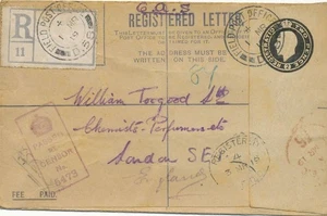 GB 1919 George V 2d VFU PS R-Fieldpost-envCDS "FIELD POST OFFICE / D.58" FDC RR! - Picture 1 of 1