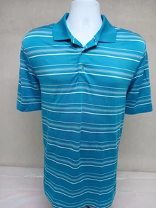 Adidas Mens Pure Motion Polo Shirt Size Small Blue White Stripes Short Sleeve - Picture 1 of 14