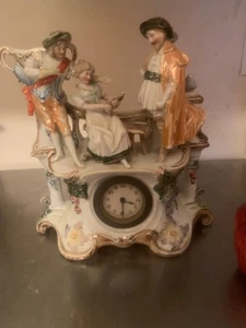 Schöne antike figürliche Uhr, ?Majolika? - EOx sp5 - Bild 1 von 8