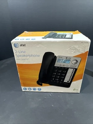 AT&T ML17929 2 Line Corded Speaker Phone Caller ID Silver Black New Open Box - Image 1 of 3