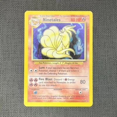 Pokemon Ninetales 12/102 Base Set Holo Rare BLACK FLAME ERROR Misprint #3 - Image 1 of 2