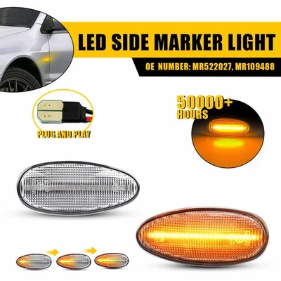 Fit MITSUBISHI LANCER AMBER OUTLANDER SEQUIAL FRONT LED 侧标记灯 2X — 第 1/4 张图片