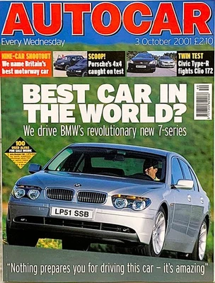 AUTOCAR MAGAZINE 03-OCT-01 - Civic Type-R, Clio Sport 172, Rover 75, BMW E65 - Image 1 of 4