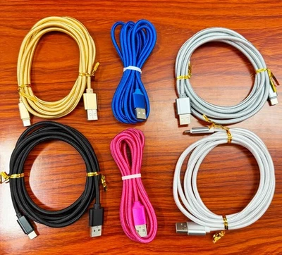 3x Braided USB C Type C to USB A Fast Charging Data SYNC Charger Cable Cord 6ft - Image 1 of 4