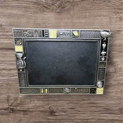 Fetco Meow Cat Kitten Pewter Picture Frame Hanging Charm Accent - Image 1 of 4