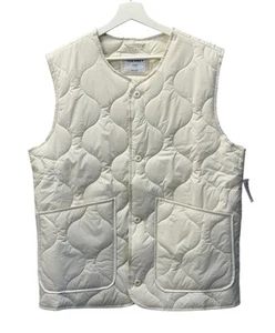 Old Navy Men’s Tall Sz M Off White Quilted Liner Vest Lightweight Jacket NWT - Picture 1 of 10