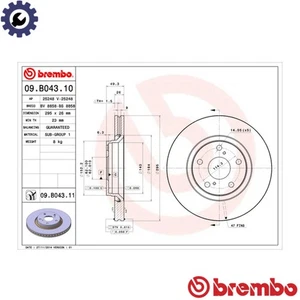 2x BRAKE DISC 09.B043.11 FOR TOYOTA VERSO/VAN AVENSIS AURIS 1AD-FTV 2.0L 4cyl - Picture 1 of 9