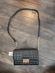 Michael Kors Tribeca Large Wallet on Chain Purse Crossbody Black NWT - Picture 1 of 14