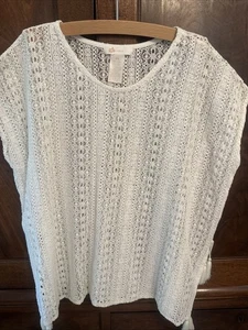 GB Girls Cream Ivory Crochet Swim Coverup Size 6X - Picture 1 of 6