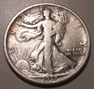 1917 Philadelphia Mint US 50C Walking Liberty Half Dollar 90% (#34a-13042/943) - Picture 1 of 2
