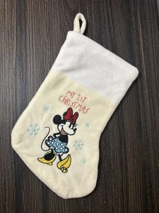 Medias de peluche Ruz Disney 100 "Mi 1ª Navidad" MINNIE MOUSE 11" color crema - Imagen 1 de 3