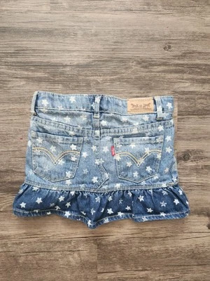 Levi's Scooter Patriotic Star Pattern Ruffle Denim Skort Skirt - Image 1 of 4