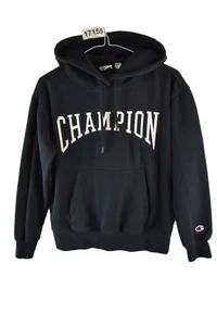 Felpa nera con cappuccio CHAMPION taglia XS uomo pullover maglione sportivo casual outdoor - Foto 1 di 8