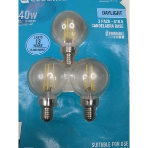 EcoSmart 40W Equivalent G16.5 Globe Dimmable Candelabra Base Daylight 1002919758 - Picture 1 of 3