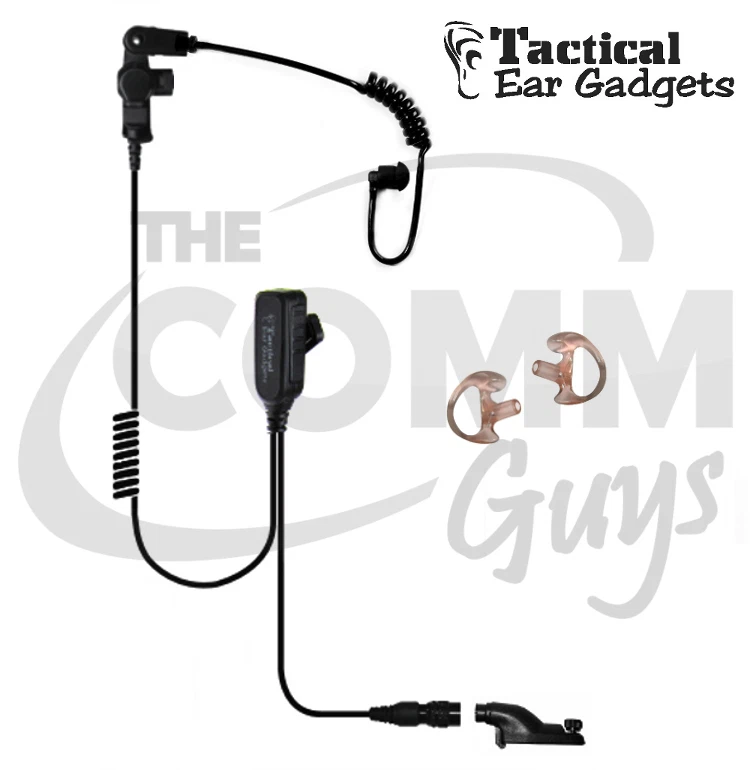 Hawk Lapel Mic for Motorola for APX Radio with Black Tube and Earmolds - Image 1 of 1