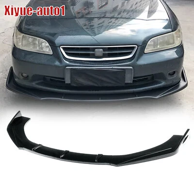 Divisor de labios de parachoques delantero negro brillante para Honda Accord Sedán 97-03 JDM 2/4 puertas Foto 1 de 4